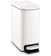 TrashAid Slim Bathroom Trash Can with Lid Soft Close, 6 Liter/1.6 Gallon Stainless Steel Small Ga...