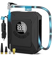 PAULINN Tire Inflator Air Compressor 12V DC Portable Air Pump 150 PSI for Car Tires, Auto Tire Pu...
