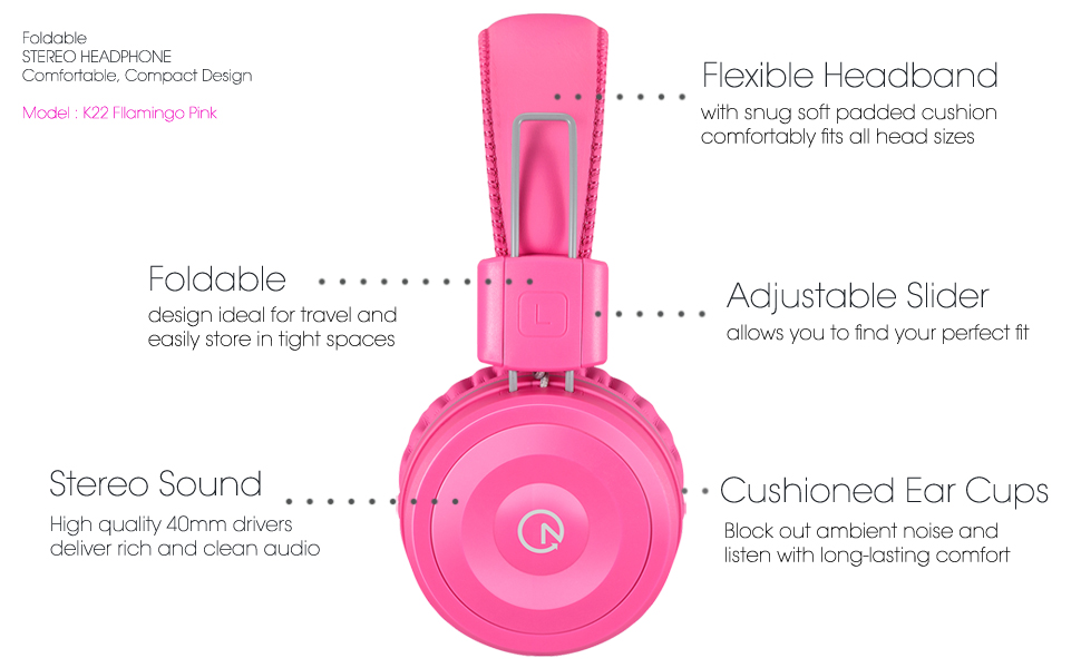 noot products k22 kids headphones