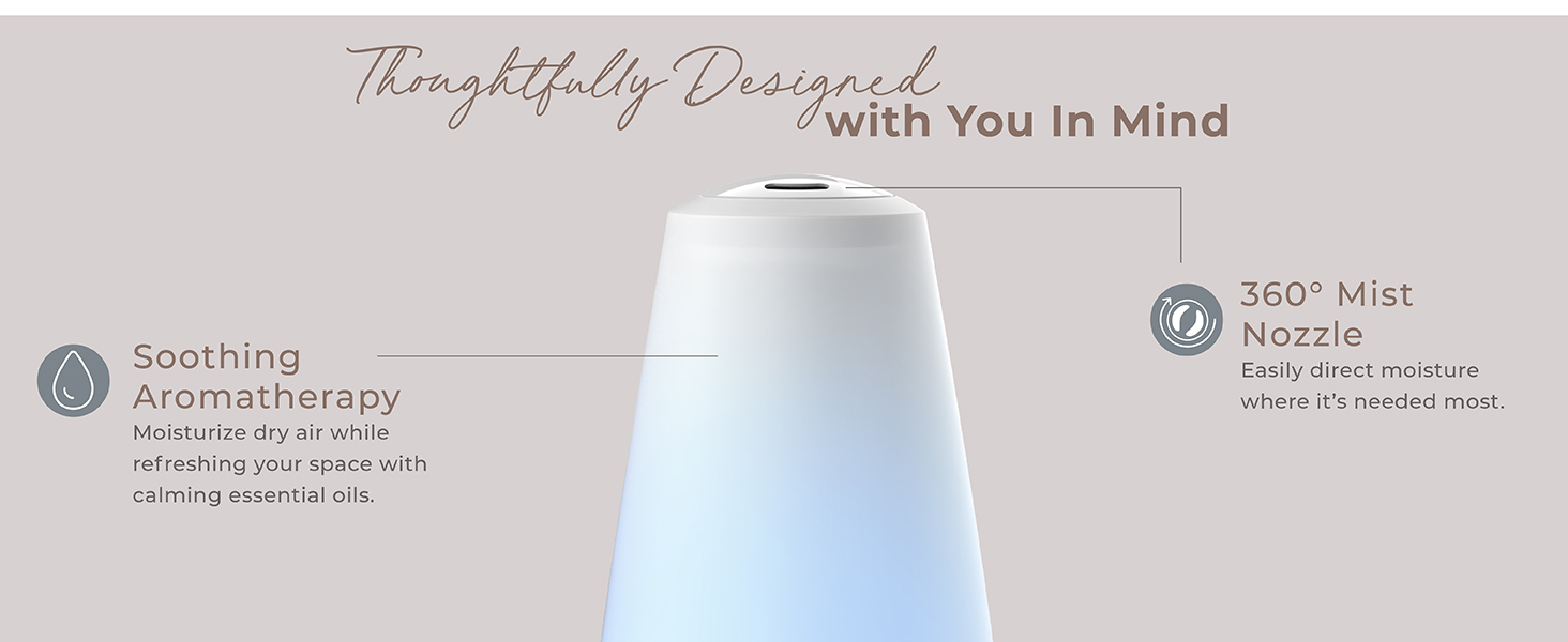 purespa xl aromatherapy, cool mist humidifier, 360 mist nozzle humidifier, essential oil diffuser