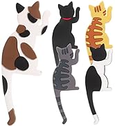 OUNONA 5pcs Cute Cat Wall Hooks Magnetic Refrigerator Hooks Set Fridge Magnet Hanging Hook Sticke...