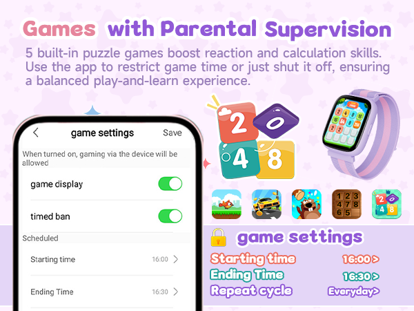 Smart Watch for kids puzzle games
