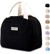 Baglemon Lunch Bag for Women Men Cute Corduroy Lunch Tote Bags Reusable Insulated Lunch Box Large...