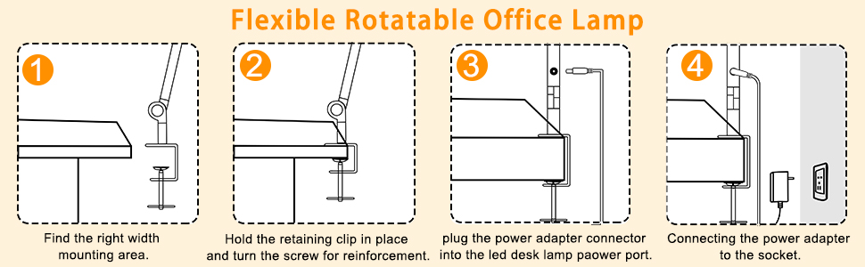 LED folding rotary table lamp Installation operation