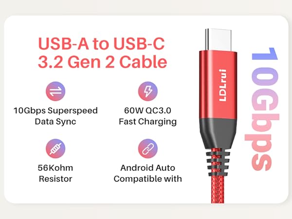 10gbps usb 3.2 type c cable