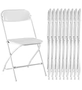 Sweetcrispy Folding Chair 10 Pack, Plastic Foldable Chairs with 330-Pound Capacity, Sturdy Metal ...