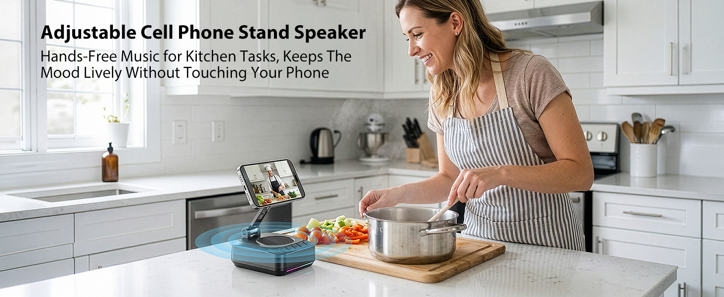 phone holder with speaker