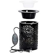 ASAWASA Ceramic Wax Melt Warmer with Timer and Silicone Dish,Candle Wax Warmer for Scented Wax &amp; ...