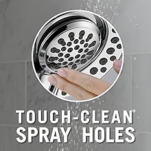 Image of fingers wiping touch-clean spray holes