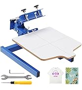 VEVOR Screen Printing Machine, 1 Color 1 Station Silk Screen Printing Press, 21.2x17.7in / 54x45c...