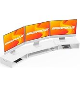 Ergofocus Triple Monitor Stand Riser, Extra Long Monitor Riser for 1~2~3 Monitors, Dual Monitor S...