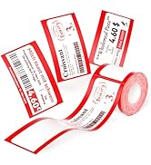 NIIMBOT Refill Label- 300DPI Red &amp; Black Dual Color Sticker Paper Red Line (2"x3.5"/50x90mm) for ...
