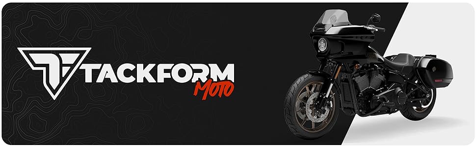 Tackform banner with tackform Moto logo and motorcycle 