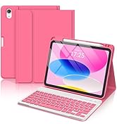 CC Store for iPad A16 11th 10th Generation Case with Keyboard - Detachable Folio Keyboard Cover w...