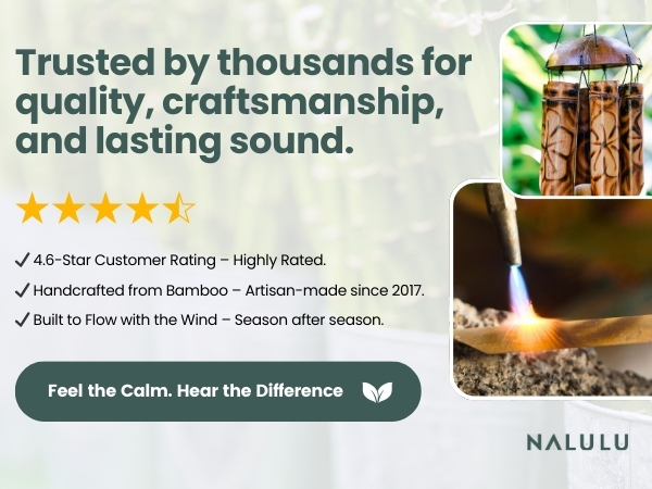 bamboo wind chime chimes wooden wood outside outdoors windchimes deep tone large windchime