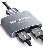 NEWCARE HDMI Splitter 1 in 2 Out, Aluminum 4K HDMI Splitter Cable for Dual Monitors Duplicate/Mir...