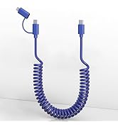 Coiled USB C to USB C/Lightning Cable [MFi Certified] for iPhone 15, Apple CarPlay Cable with Dat...