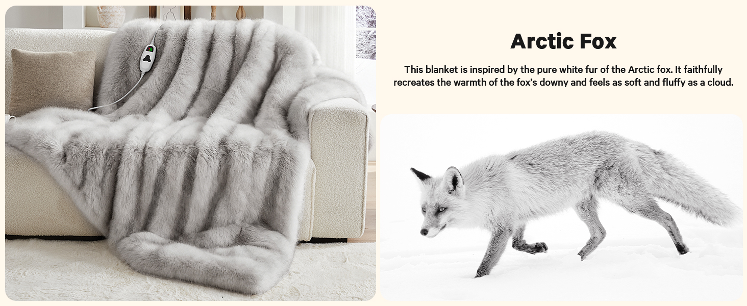 heated blanket heating electric blanket faux fur throw Christmas house warming gifts new home decor