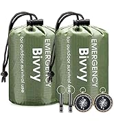 Esky Emergency Sleeping Bag, 2 Pack Portable Thermal Bivy Sack, Waterproof Lightweight Emergency ...