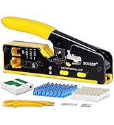 Solsop Pass Through RJ45 Crimp Tool Kit All-in-One Ethernet Crimper Cat7 Cat6 Cat5 Crimping Tool ...