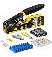 ZoeRax Ethernet Crimping Tool Kit RJ45 Crimp Tools,CAT5 Cat5e Cat6 RJ45 Crimping Tool Kit With Ca...