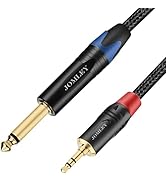 JOMLEY 1/8 inch to 1/4 inch Stereo Cable, 6.35mm (1/4 inch) TS to 3.5mm (1/8 inch) TRS Stereo Cab...