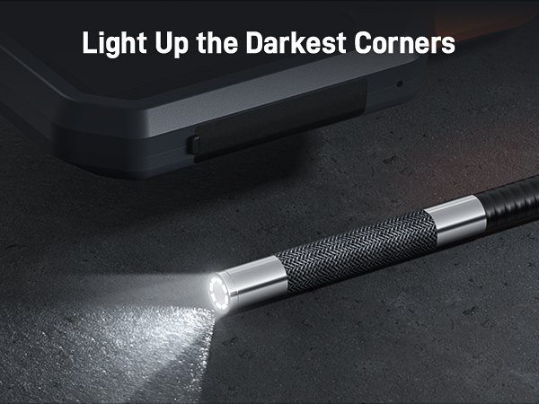 Two-Way Articulating Borescope with Adjustable LED Light