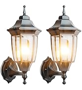 EMART Outdoor Front Porch Light, Exterior Anti-Corrosion, Waterproof Aluminum &amp; Glass Shades Wall...