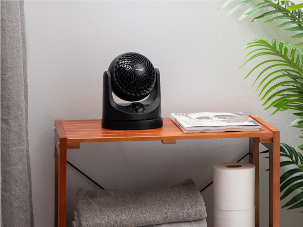 bathroom fan, small, compact fan, personal fan, compact air circulator fan