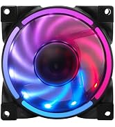 Dpofirs 80mm PWM ARGB PC Fan, 2500rpm Silent Cooling Fan, 26.5CFM Airflow, Compatible with Deskto...