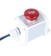 DMWD 22mm Stainless Steel Metal Latching Red Mushroom Emergency Stop Push Button Switch Waterproo...
