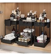 Sevenblue 3 Pack Under Sink Organizer, 2-Tier Multi-Use Kitchen Bathroom Organizers and Storage w...