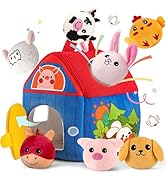 SAIMAND Baby Toys 6-12 Months, Barn with Stuffed Farm Animals, Montessori Toy for Babies, Sensory...