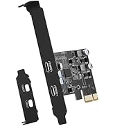 Sinefine USB PCIE Card 20W Power Delivery, 2 Port (2 x Type C) PCIe USB 3.0 Fast Charging Card Ex...