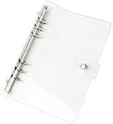 Clear A5 Binder PVC Budget Binder Transparent Notebook Shell with Snap Button Closure 6 Rings Loo...