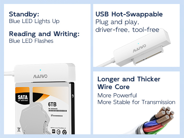 SATA to USB A 3.0 Adapters for 2.5