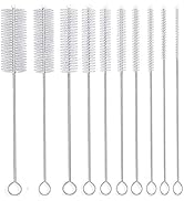 Long Straw Brush, Nylon Pipe Tube Cleaner 8-ihch 10 Different Diameters Set of 10