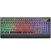 Rii Wireless RGB Backlit Gaming Keyboard,2.4G Rechargeable Mechanical Feel Anti-ghosting Keyboard...