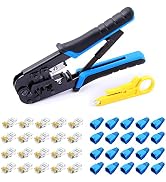 Delgada RJ45 Ethernet Crimping Tool kit,4in1 Professional Cutter Stripper Network Crimper for RJ-...