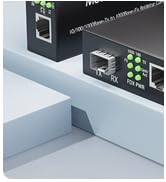 BLIYEE Gigabit SFP to RJ45 Fiber Media Converter, 1.25G Fiber to Ethernet Converter | 10/100/1000...