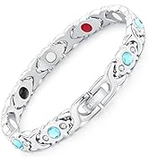 EMMORI Ultra Strength Magnetic Bracelet for Woman - 3,500 Gauss Per Magnet -Crystal Bracelet - Ad...