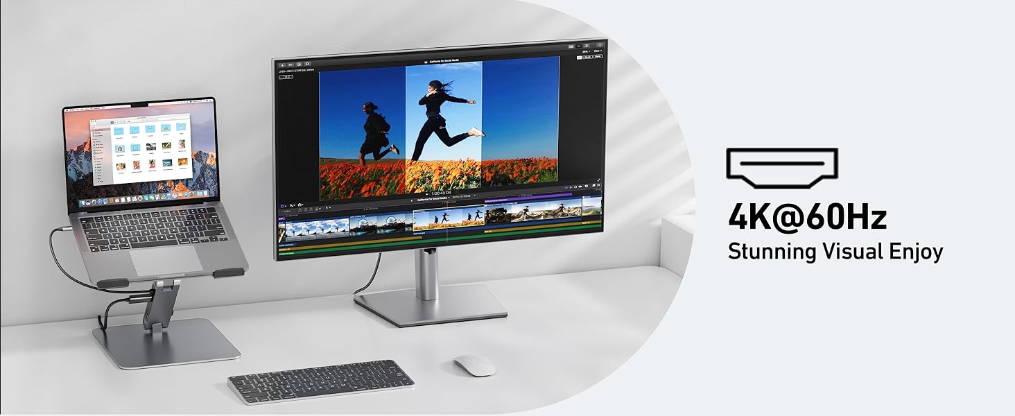 BENFEI Laptop Stand with USB C 6in1 Docking Station