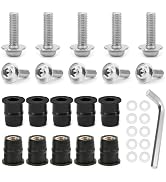 Fkewp 10 PCS Motorcycle Windshield Bolts Screws Kit, Aluminum Alloy Motorbike Fairing Screws Bolt...