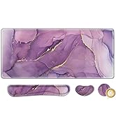 AIMSA Large Gaming Mouse Pad Set, Keyboard Wrist Rest Support Mouse Pad, Ergonomic Memory Foam Mu...