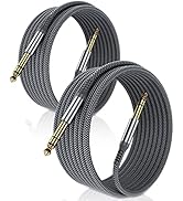 Elebase 1/4 Inch TRS Instrument Cable 10ft 2Pack,Straight 6.35mm Guitar Bass AMP Cord,Quarter inc...