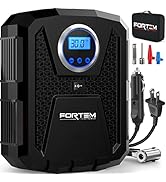 FORTEM Tire Inflator 150 PSI, Bike Pump, 110V AC 12V DC Air Pump for Car Tires, Digital Tire Pres...
