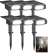 EZVALO Solar Spot Lights Outdoor IP67 Waterproof, Adjustable Solar Landscape Lights, 3 Lighting M...