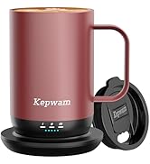 Kepwam Self-Heating Coffee Mug T1, 16oz Rechargeable Heated Coffee Mug, Smart Coffee Warmer Mug w...
