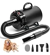 High Velocity Dog Hair Dryer 5.2HP/ 3800W Professional Dogs Blower Grooming Dryer, Adjustable Tem...