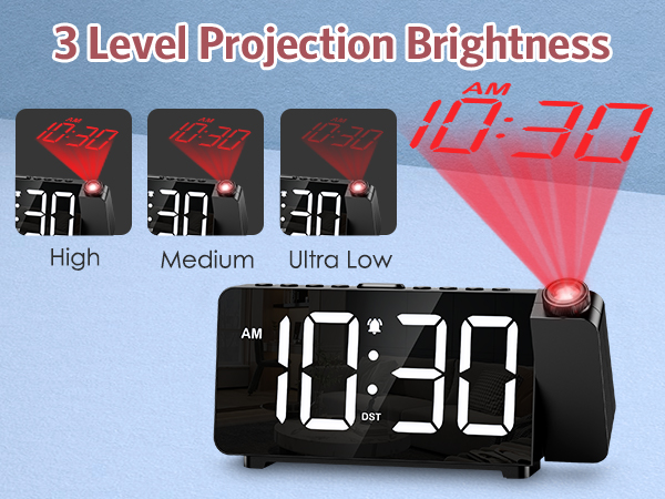 Projection Alarm Clock for Bedroom, Digital Alarm Clock